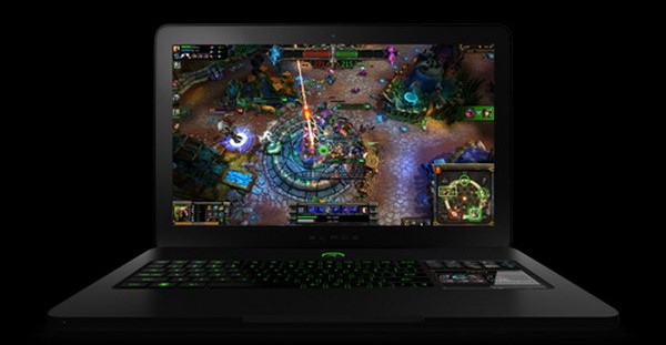 black gaming laptop